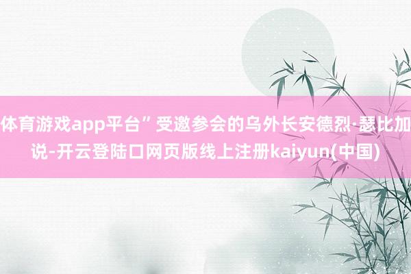 体育游戏app平台”受邀参会的乌外长安德烈·瑟比加说-开云登陆口网页版线上注册kaiyun(中国)